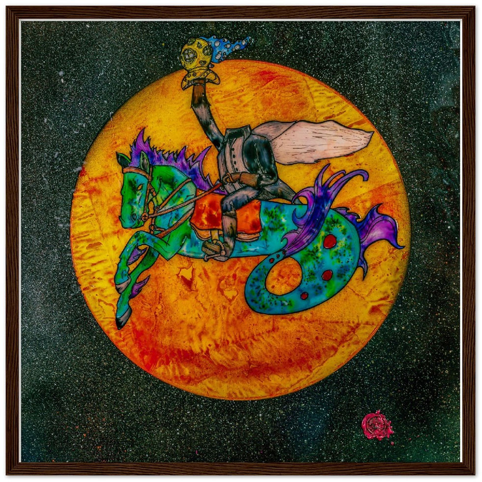 Thumbnail: Headless Horseman Print with Wood Frame