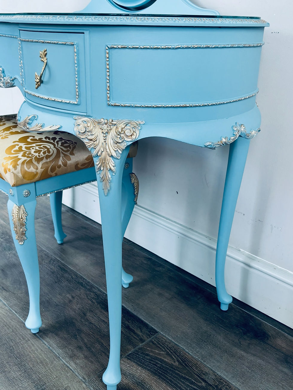 Thumbnail: Blue Olympus Dressing Table With Stool