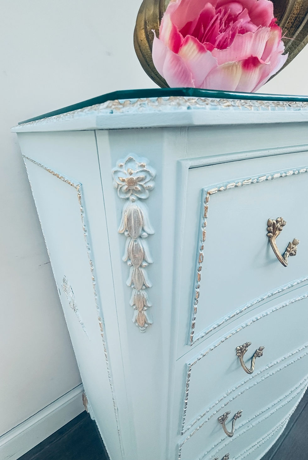 Thumbnail:  French Style Vintage Chest of Drawers - baby blue 