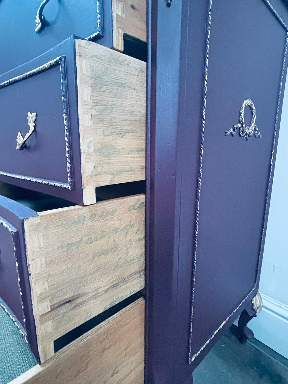 Thumbnail: French Louis Chest of Drawers in Baroque Burgundy