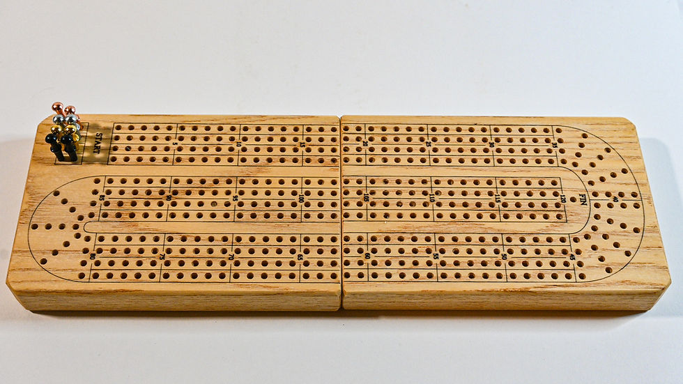 Thumbnail: 2 and 4 Track Cribbage Travel Set - Holds Cards and Pegs