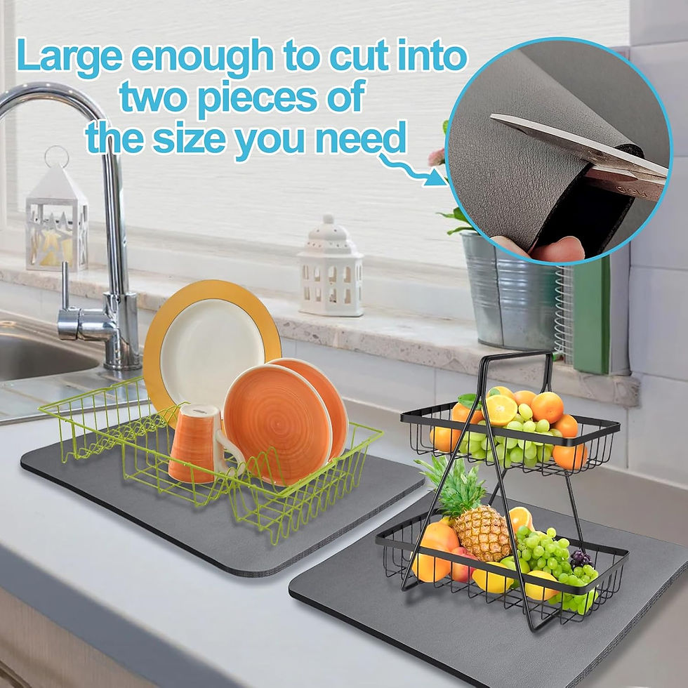 Thumbnail: Dish Drying Mat for Kitchen Counter, 16"x24" Dish Drying Pad with Non-slip Rubb