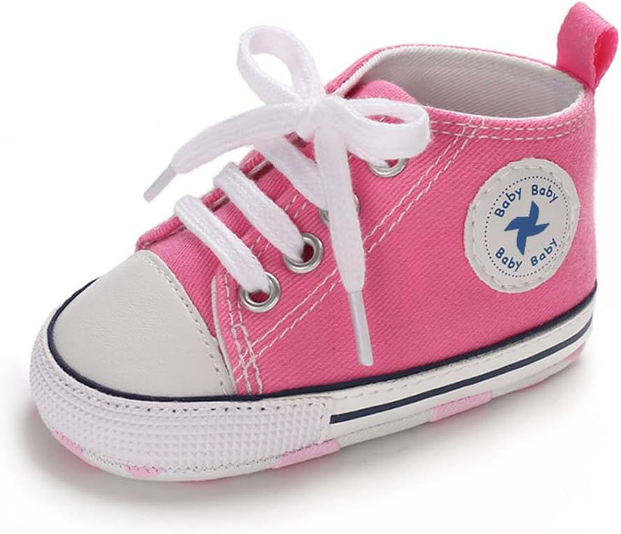 Thumbnail: Unisex Baby Girls Boys Shoes Infant Soft Sole Canvas Newborn First Walkers High