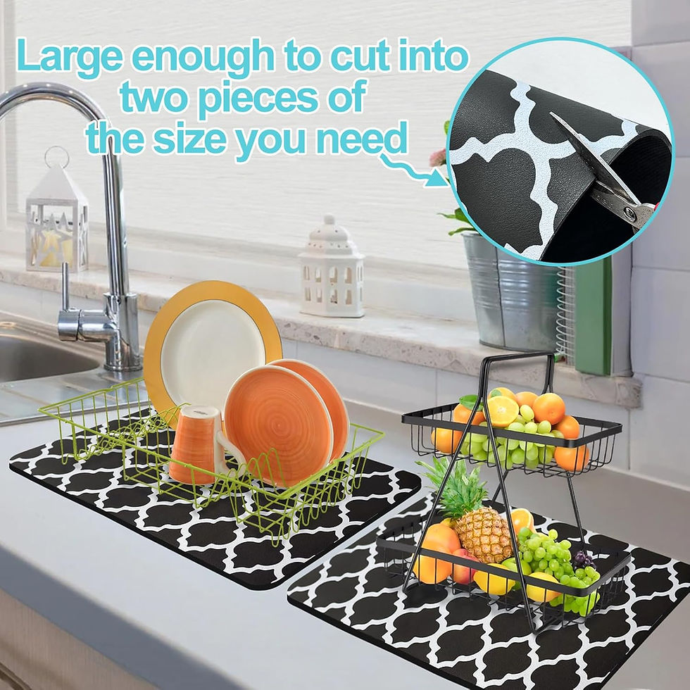 Thumbnail: Dish Drying Mat for Kitchen Counter, 16"x24" Dish Drying Pad with Non-slip Rubb