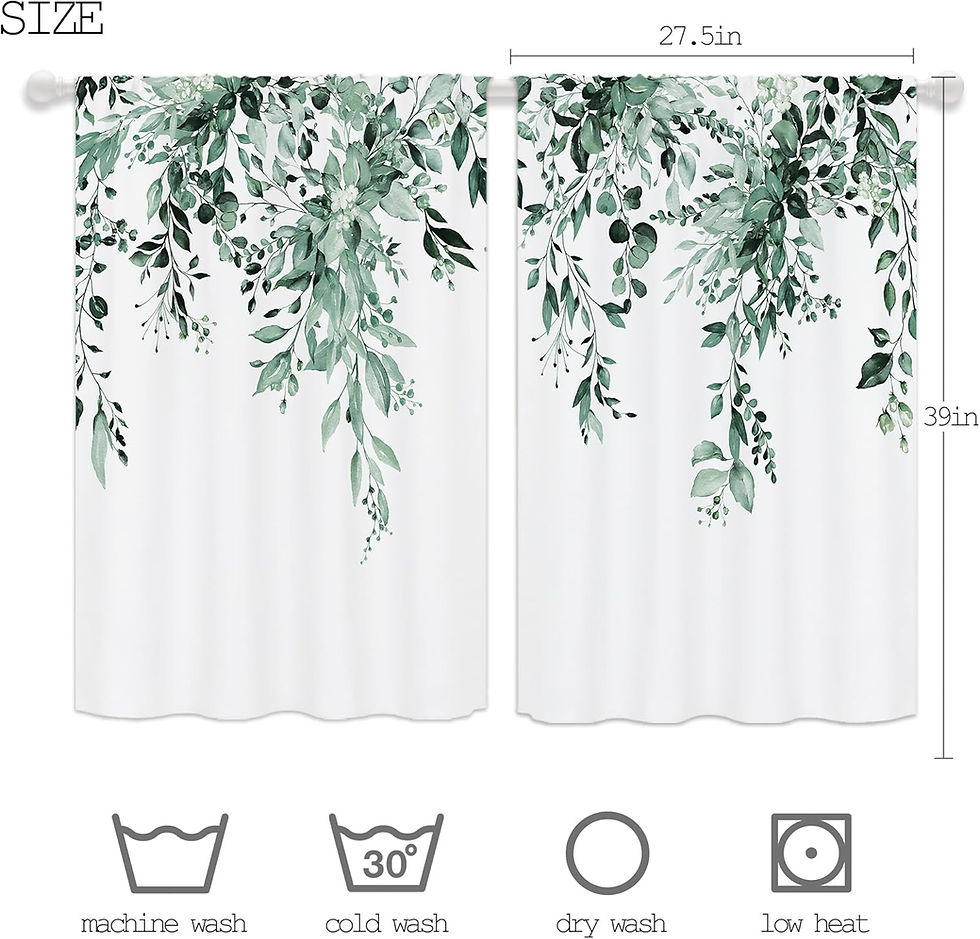 Thumbnail: Light Purple Eucalyptus Kitchen Curtains, Lavender Lilac Violet Wisteria Floral