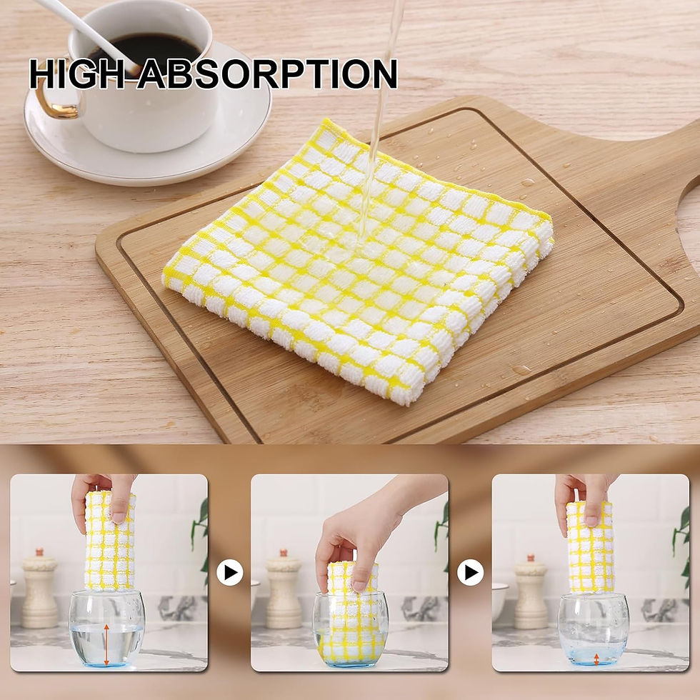 Миниатюра: Kitinjoy Cotton 8 Pack Terry Kitchen Dish Cloths, 12 x 12 Inches Super Soft and