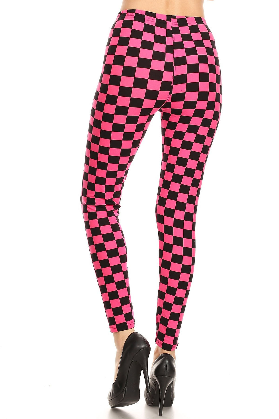 Thumbnail: Checkered Printed High Waisted Leggings In A Fitted Style, With An Elastic W...