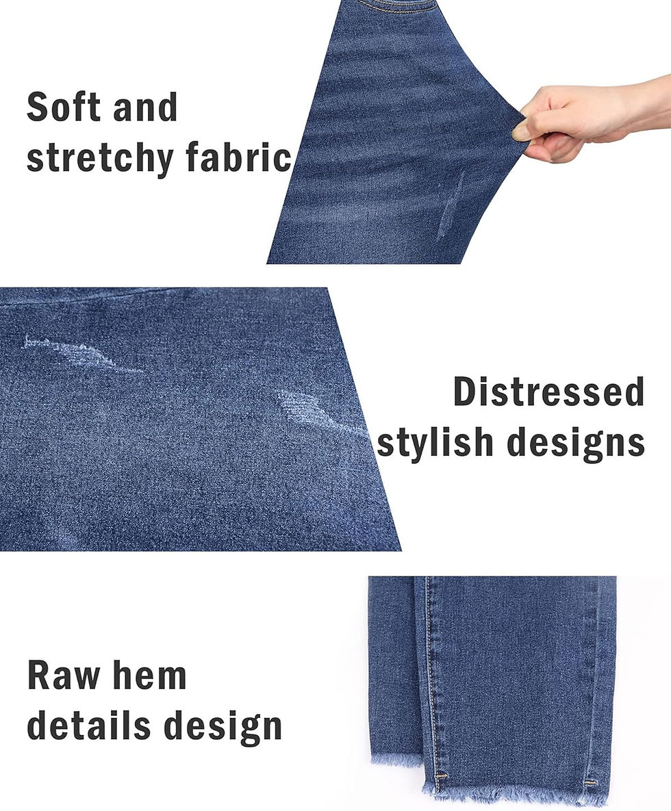 Thumbnail: Womens Plus Size Skinny Jeans High Waisted Stretchy Classic Ankle Jean