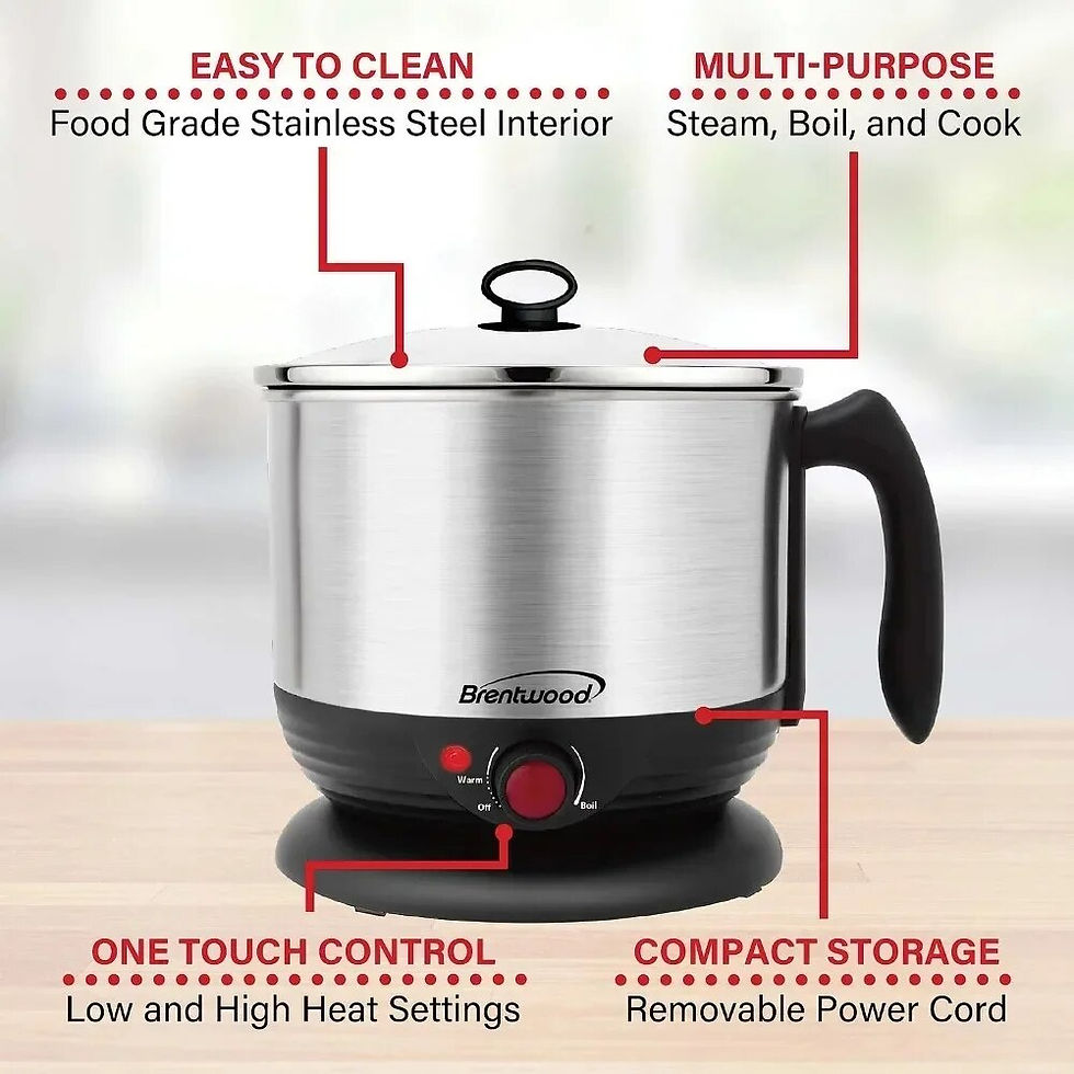 Thumbnail: Stainless Steel 1.3 Quart Cordless Electric Hot Pot Cooker