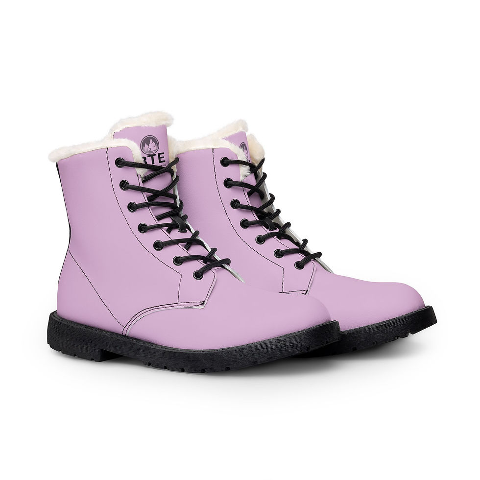 Miniatura: Pink Fur-Lined Leather Boots 