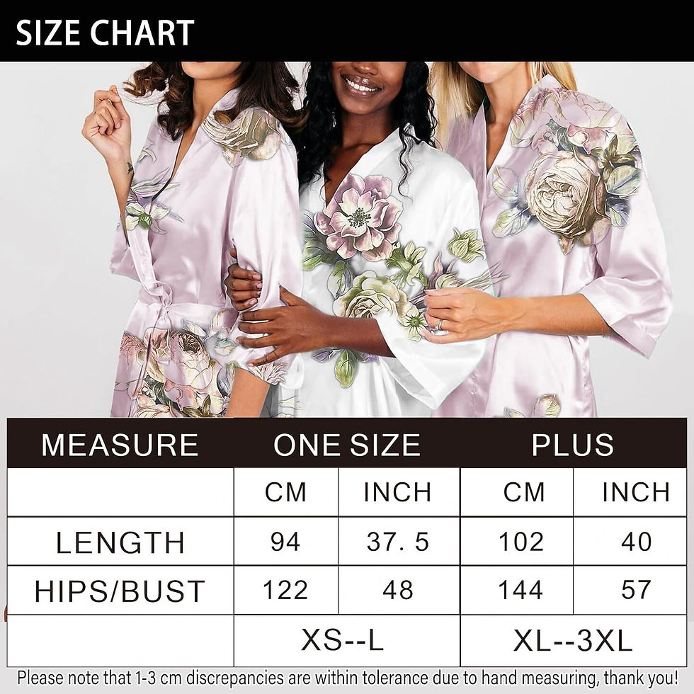 Thumbnail: Womens Satin Kimono Robe Silk Robes Floral Bathrobe Bride Bridesmaid Wedding Si