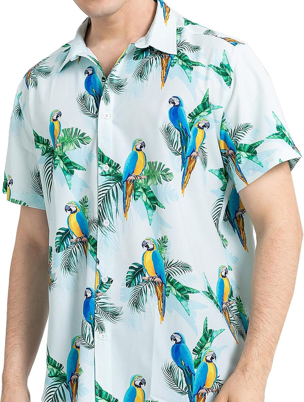 Thumbnail: MCULIVOD Men's Hawaiian Tropical Shirts, Printing Short Sleeve Casual Button Do