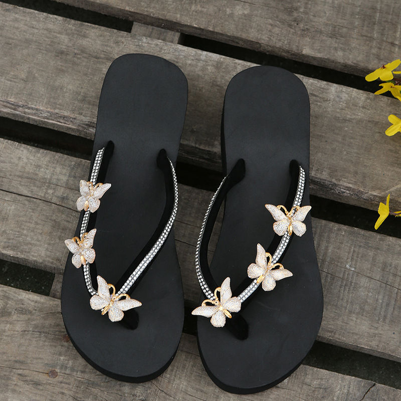 Thumbnail: Trendy Women's Butterfly Thick-Soled Flip Flops