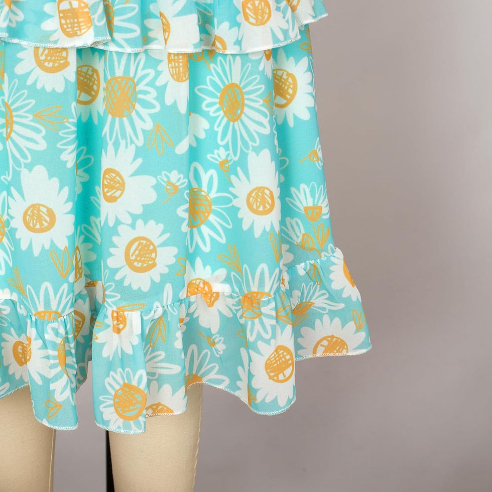 Thumbnail: GRACE KARIN Girls Summer Spring Dress Floral Ruffle Cute Fancy Dress Casual Flo