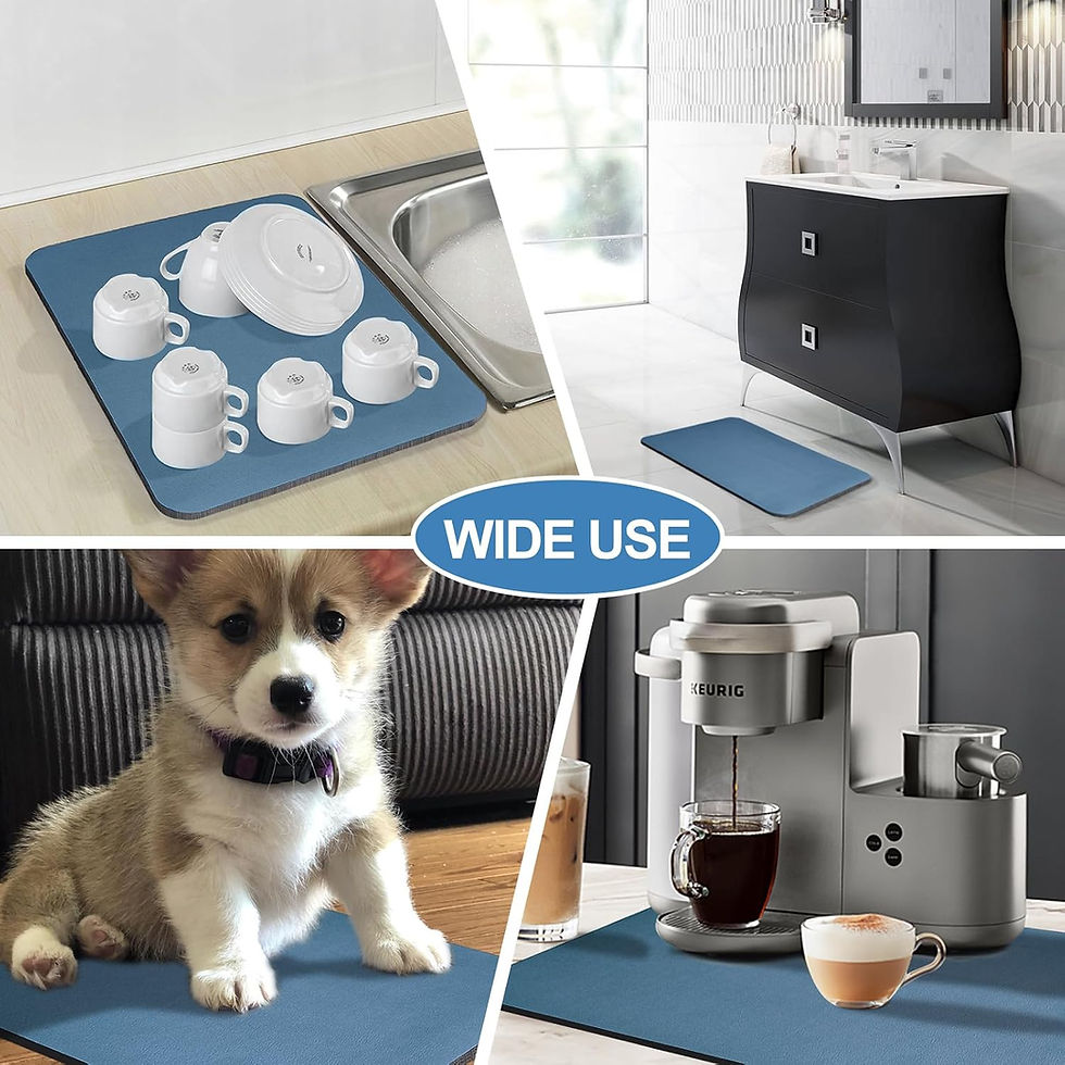 Thumbnail: Dish Drying Mat for Kitchen Counter, 16"x24" Dish Drying Pad with Non-slip Rubb
