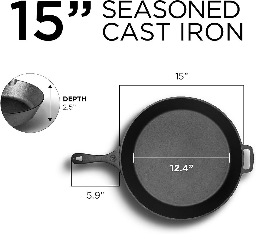 Thumbnail: Commercial CHEF 6.5 Inch Cast Iron Skillet, Black
