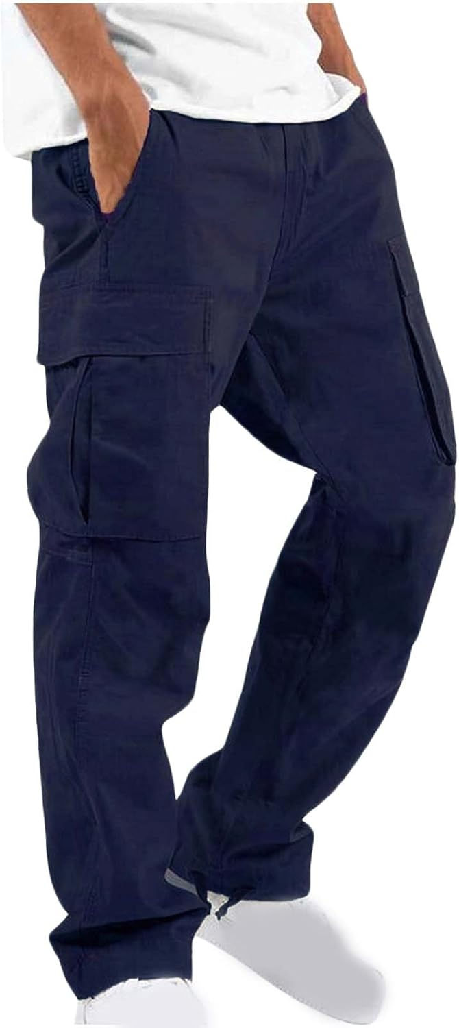 Thumbnail: Cargo Pants for Men Big and Tall Baggy Sweatpants Drawstring Elastic Waist Pant
