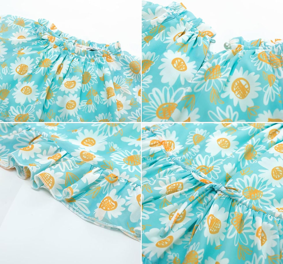 Miniatura: GRACE KARIN Girls Summer Spring Dress Floral Ruffle Cute Fancy Dress Casual Flo