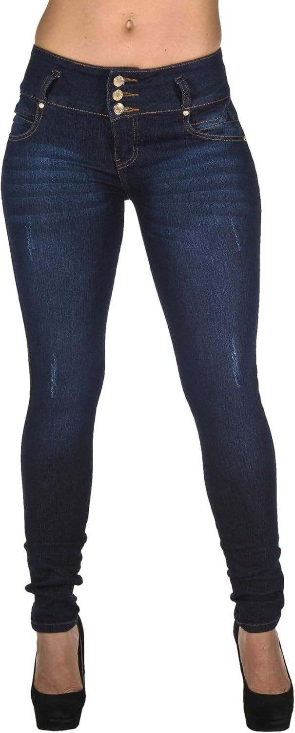 Thumbnail: Plus/Junior Size Colombian Design Butt Lift Levanta Cola Stretch Skinny Jeans