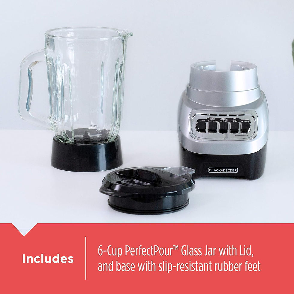 Miniatyrbild: BLACK+DECKER PowerCrush Countertop Blender, BL1230SG, 6-Cup Glass Jar, 4 Speed 
