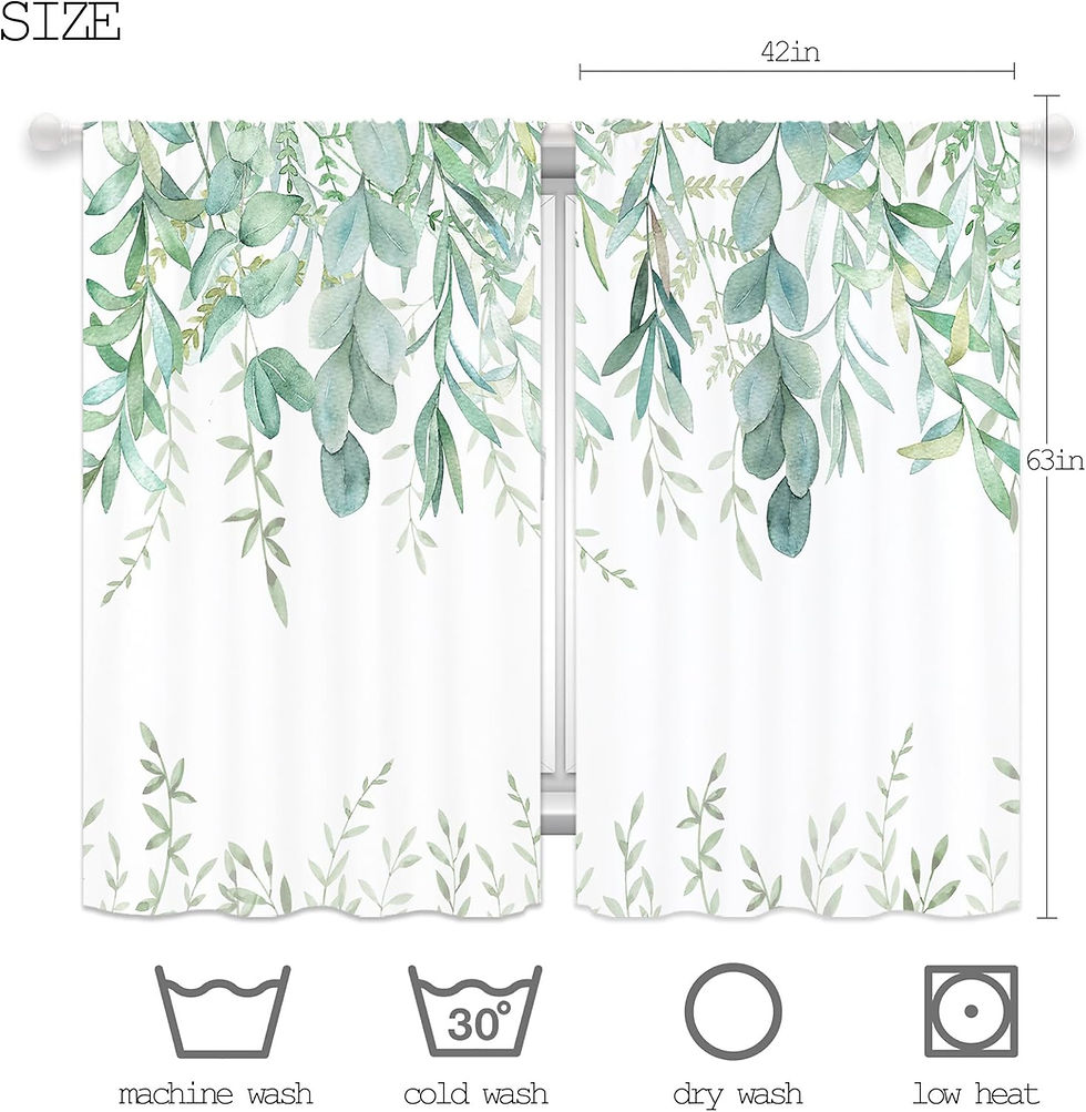 Thumbnail: Light Purple Eucalyptus Kitchen Curtains, Lavender Lilac Violet Wisteria Floral