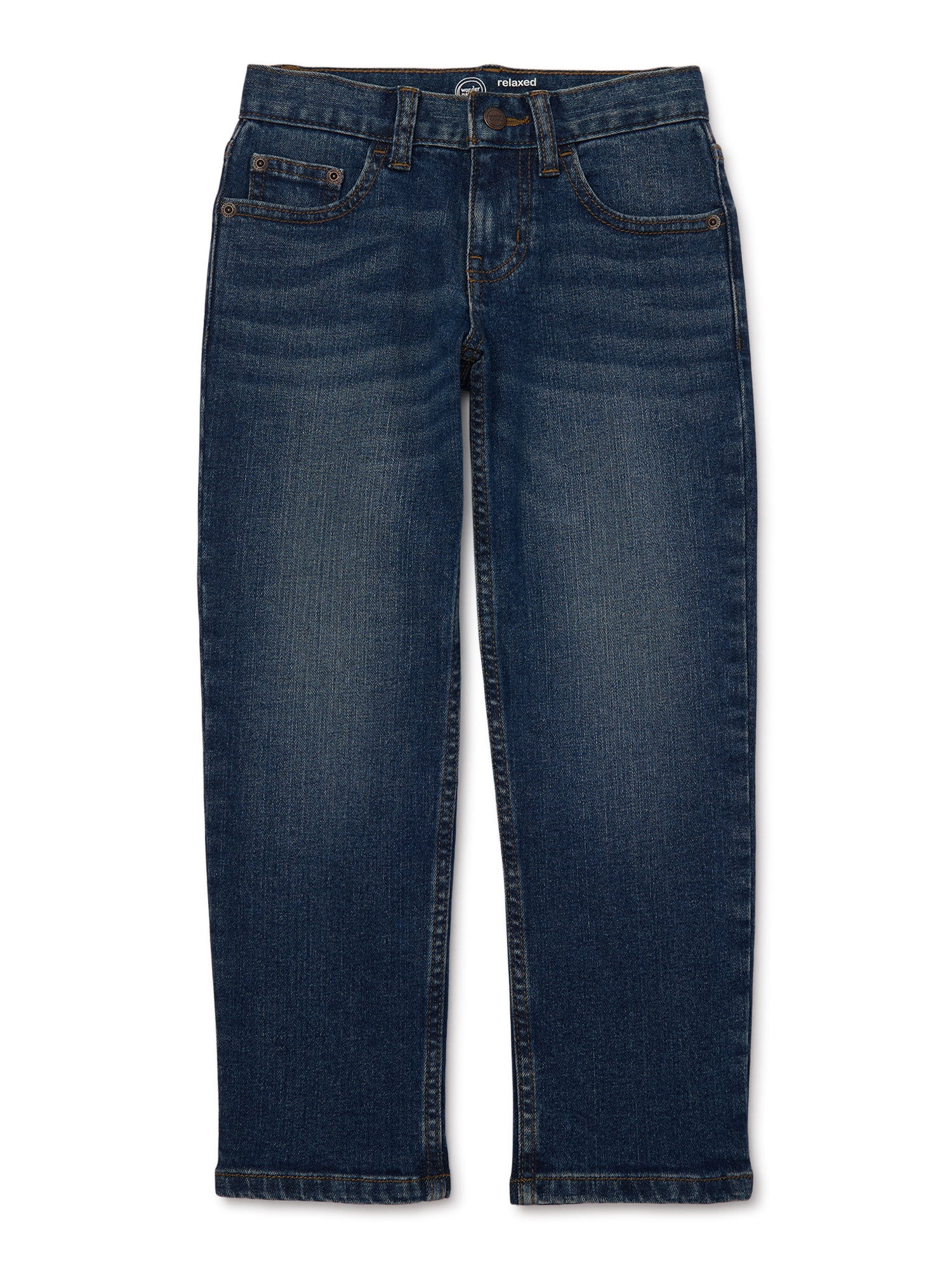 Wonder Nation Boys Relaxed Denim Jeans, Sizes 4-16, Slim & Husky