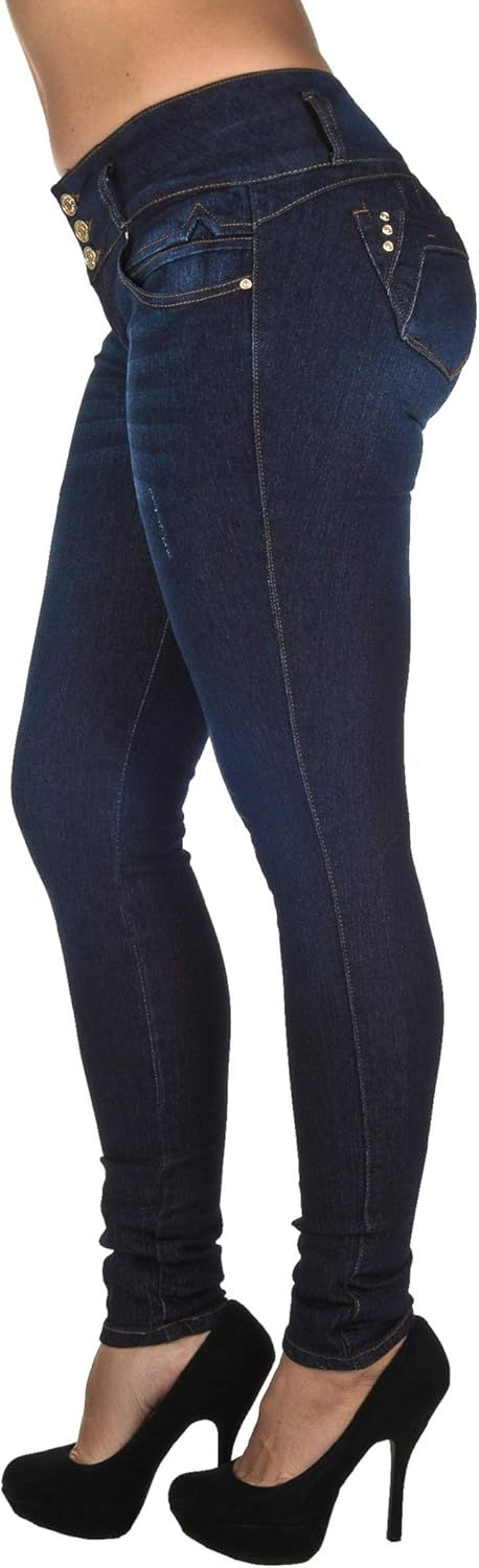 Thumbnail: Plus/Junior Size Colombian Design Butt Lift Levanta Cola Stretch Skinny Jeans
