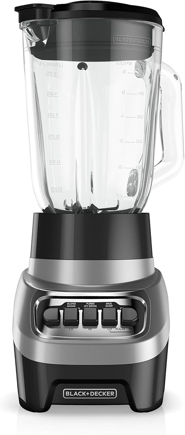Miniatyrbild: BLACK+DECKER PowerCrush Countertop Blender, BL1230SG, 6-Cup Glass Jar, 4 Speed 