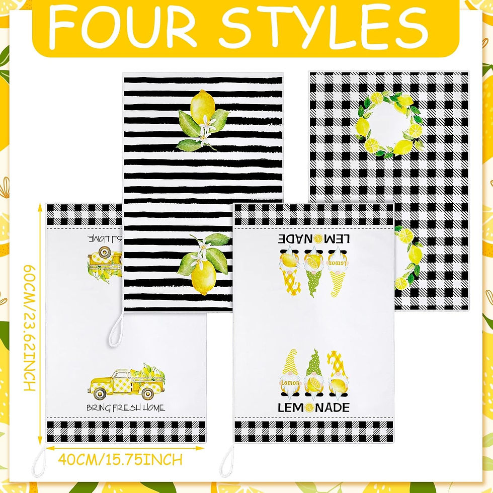 Thumbnail: Bencailor 4 Pcs Sunflower Kitchen Towels Summer Sea Beach Flower Floral Cow Kit
