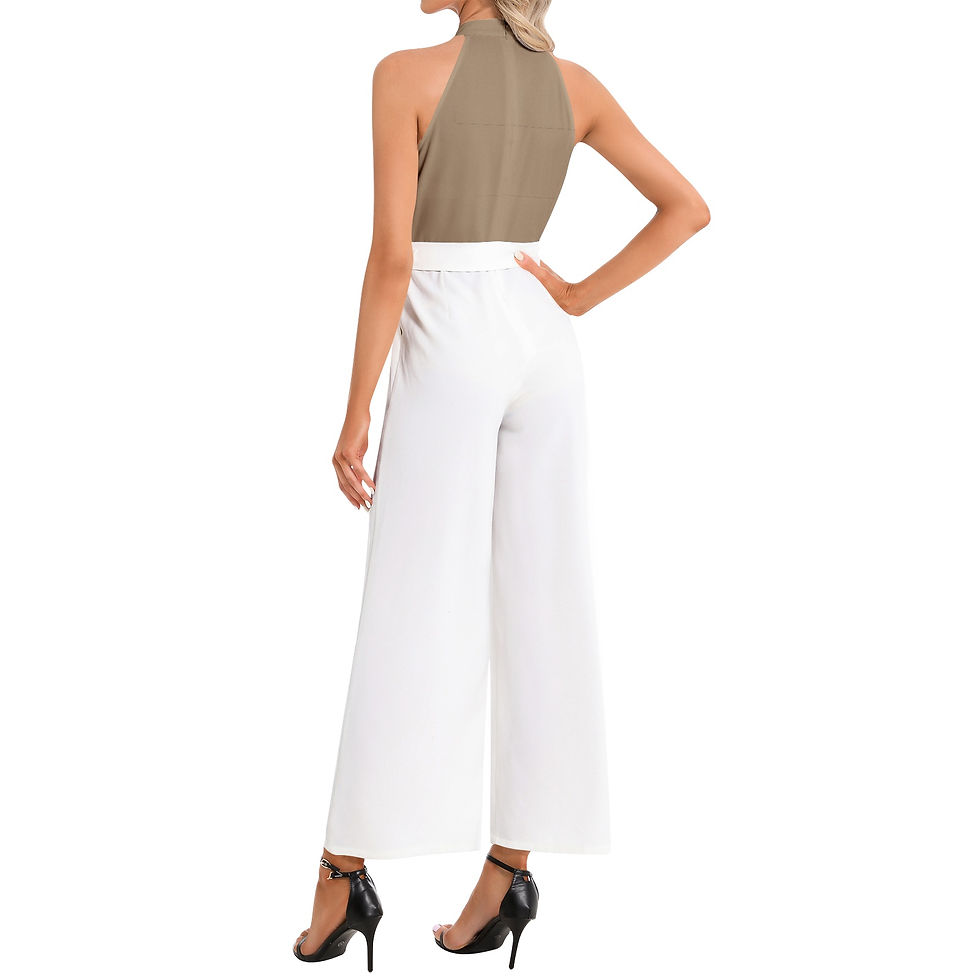 Miniatura: Halter Neck Buckle Belted Jumpsuit