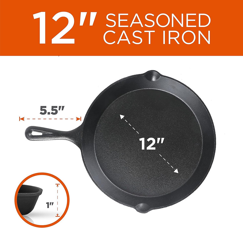 Thumbnail: Commercial CHEF 6.5 Inch Cast Iron Skillet, Black
