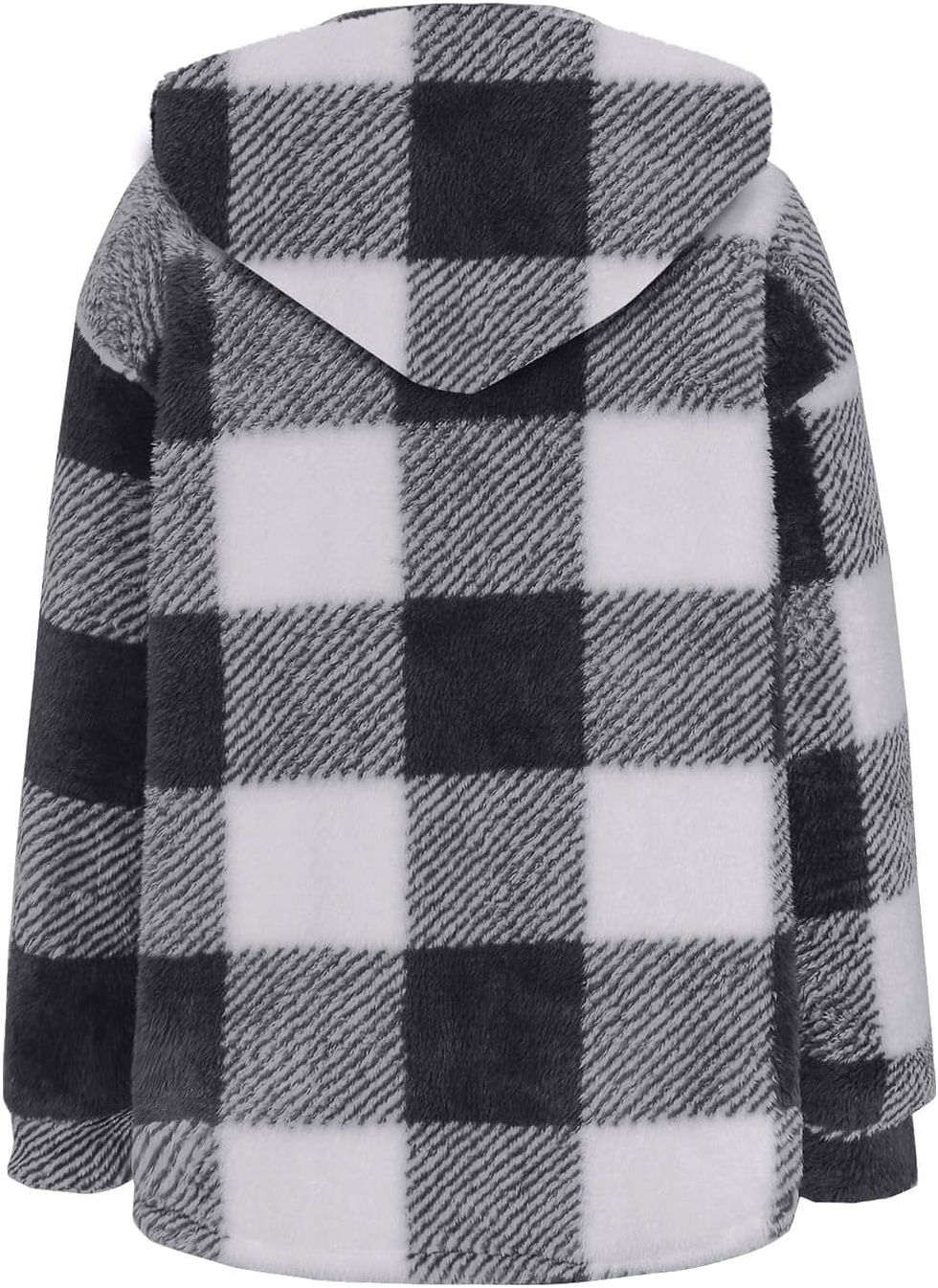 Thumbnail: Plaid Fleece Shacket Jacket Womens Oversized Flannel Button Fall Hoodie Jackets