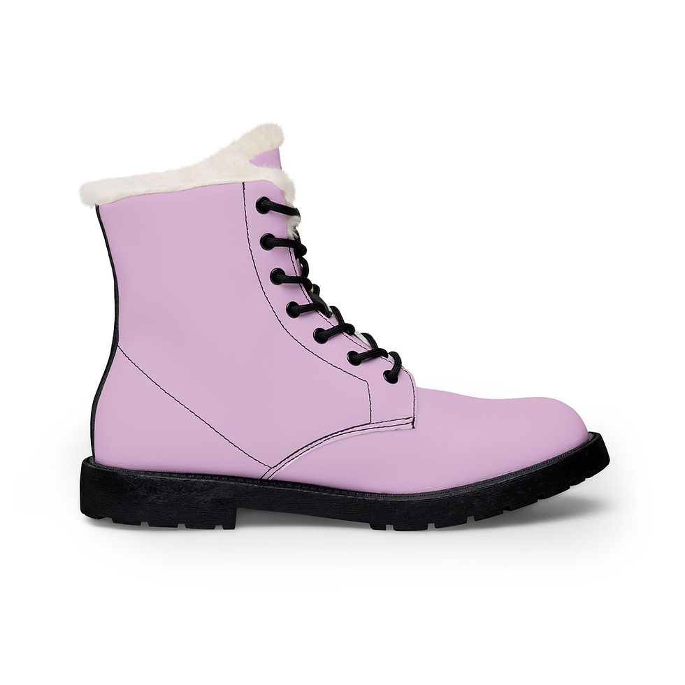 Miniatura: Pink Fur-Lined Leather Boots 