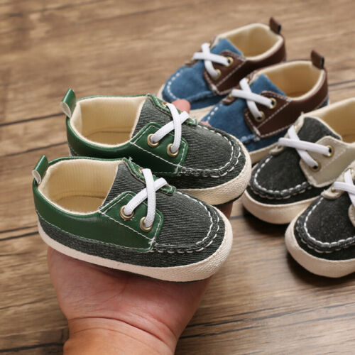 Thumbnail: Lioraitiin Newborn Toddler Baby Boy Girl Soft Sole Crib Shoes