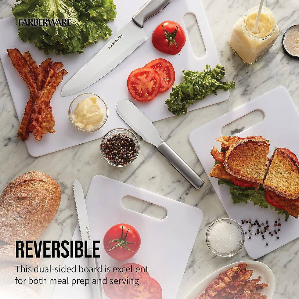 Thumbnail: Farberware Large Cutting Board, Dishwasher- Safe Plastic Chopping Board for Kit