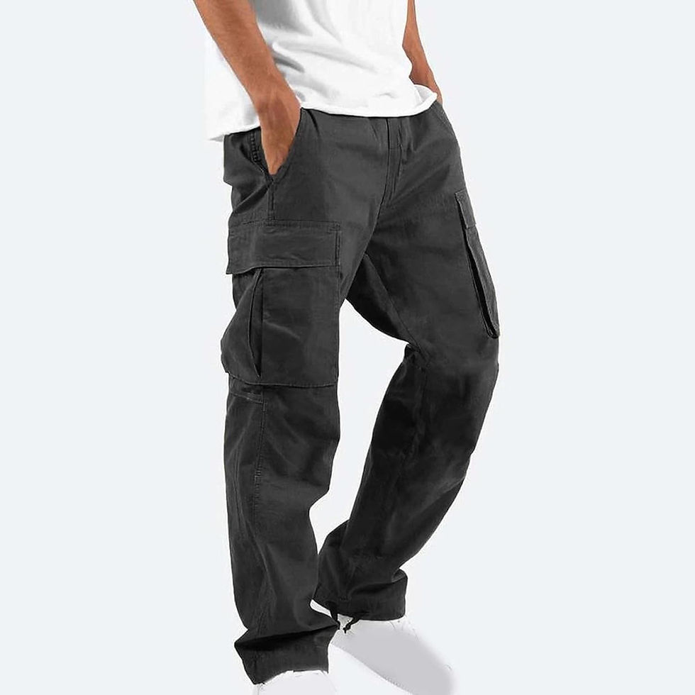 Thumbnail: Cargo Pants for Men Big and Tall Baggy Sweatpants Drawstring Elastic Waist Pant
