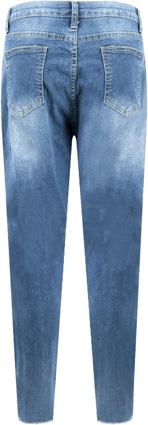 Miniature : Gumipy Womens Skinny Jeans High Waisted Stretchy Ripped Jeans Trendy Tummy Cont