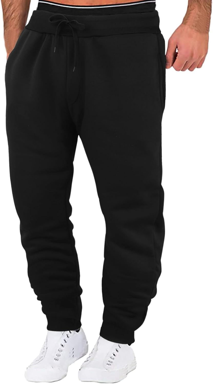 Thumbnail: Mens Baggy Heavyweight Cargo Sweatpants Elastic Waist Drawstring Sweatpants wit
