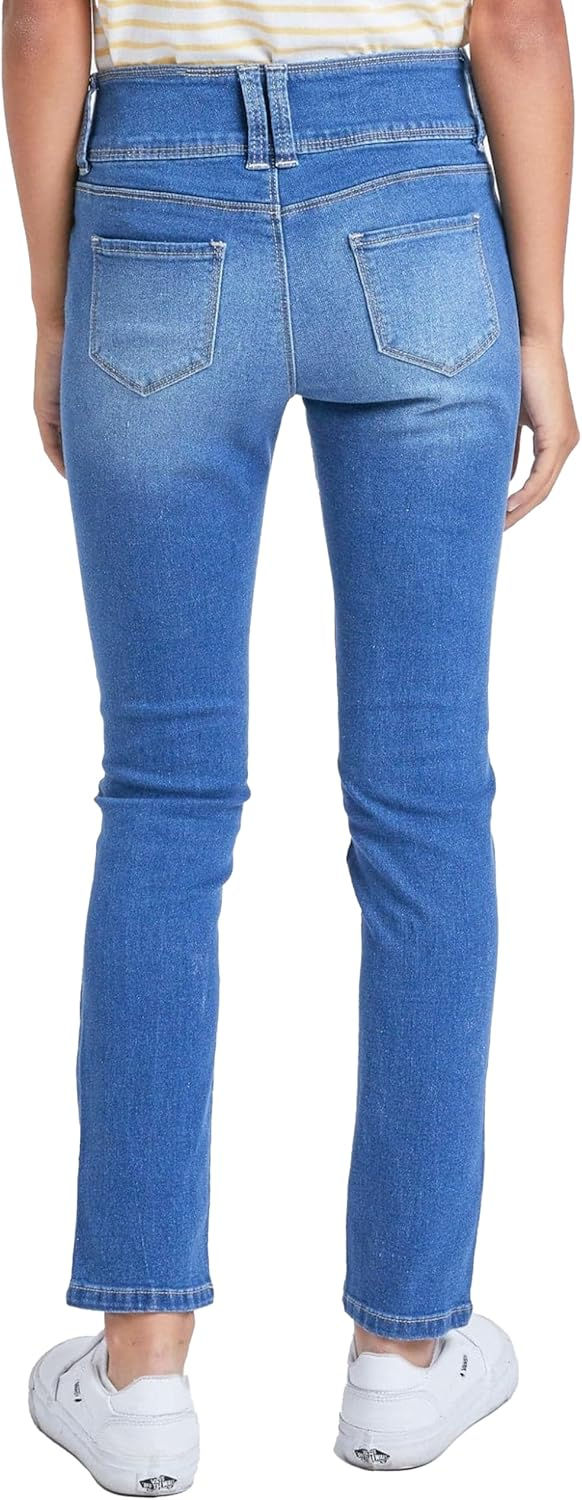 الصورة المصغرة: YMI Jeans Girls 3 Button Essential Skinny Jeans with Faux Front Pockets, Medium