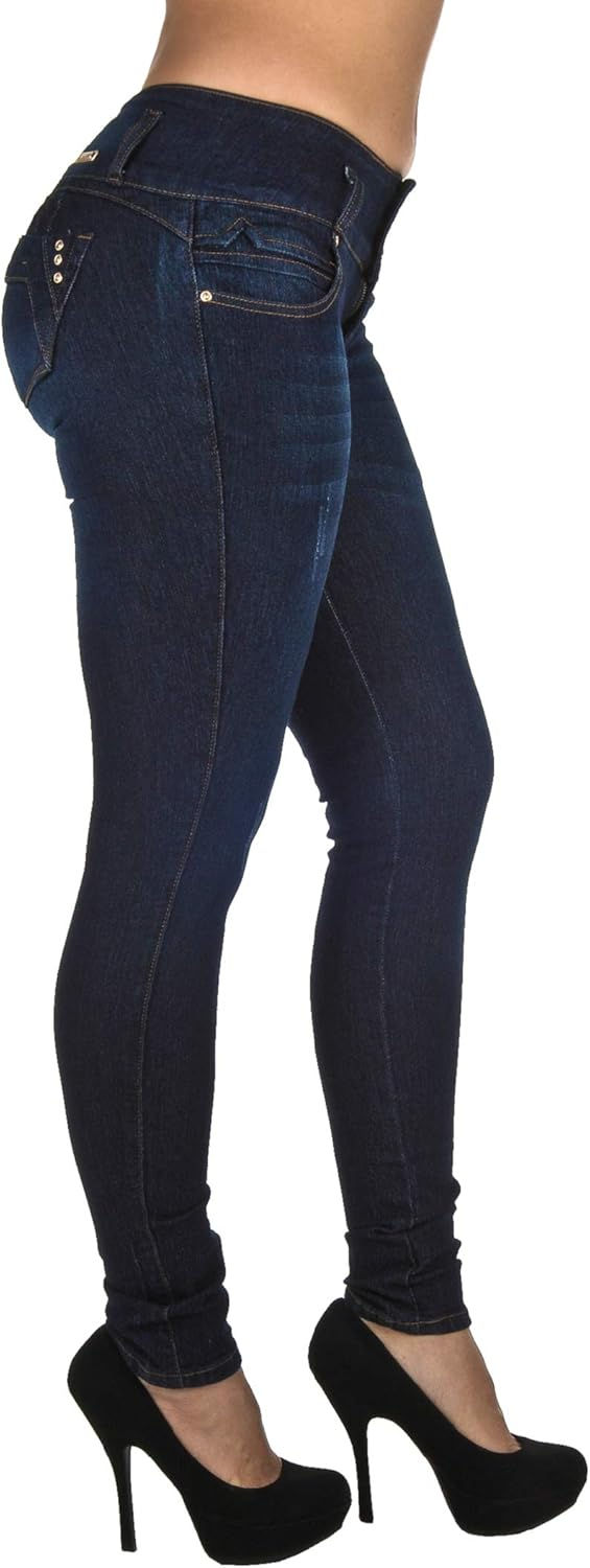 الصورة المصغرة: Plus/Junior Size Colombian Design Butt Lift Levanta Cola Stretch Skinny Jeans
