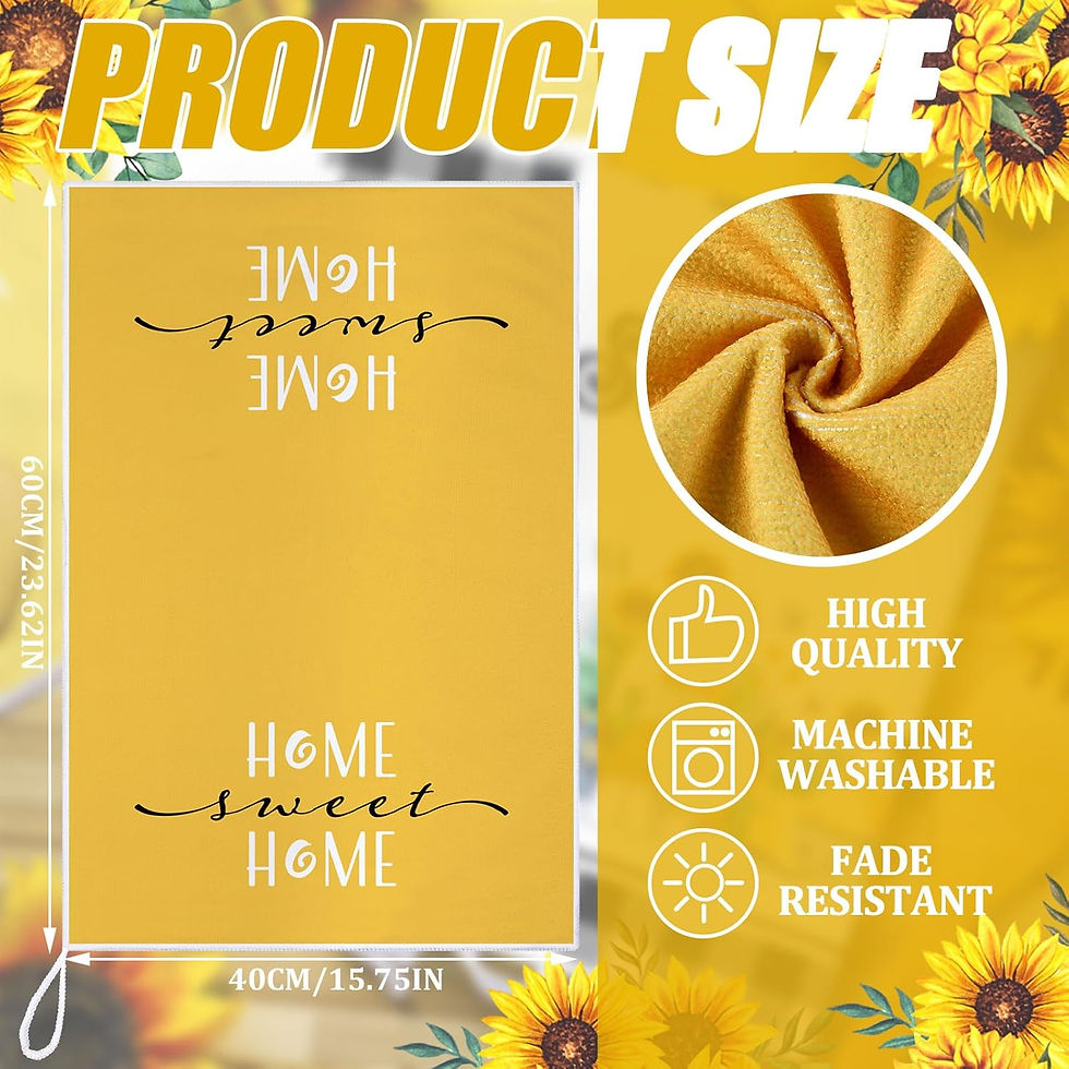 Thumbnail: Bencailor 4 Pcs Sunflower Kitchen Towels Summer Sea Beach Flower Floral Cow Kit