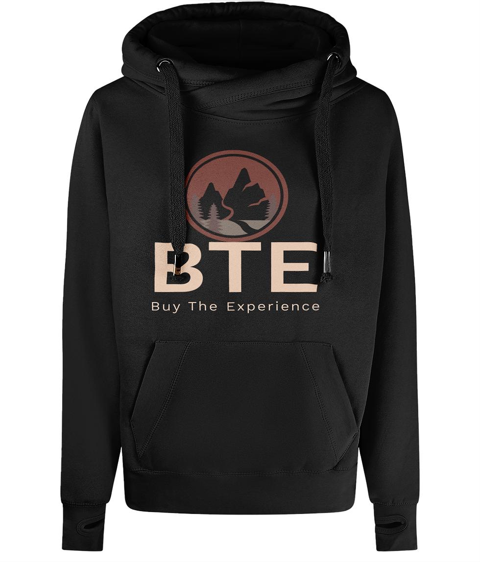 Thumbnail: Cross Neck Hoodie with Thumb holes.