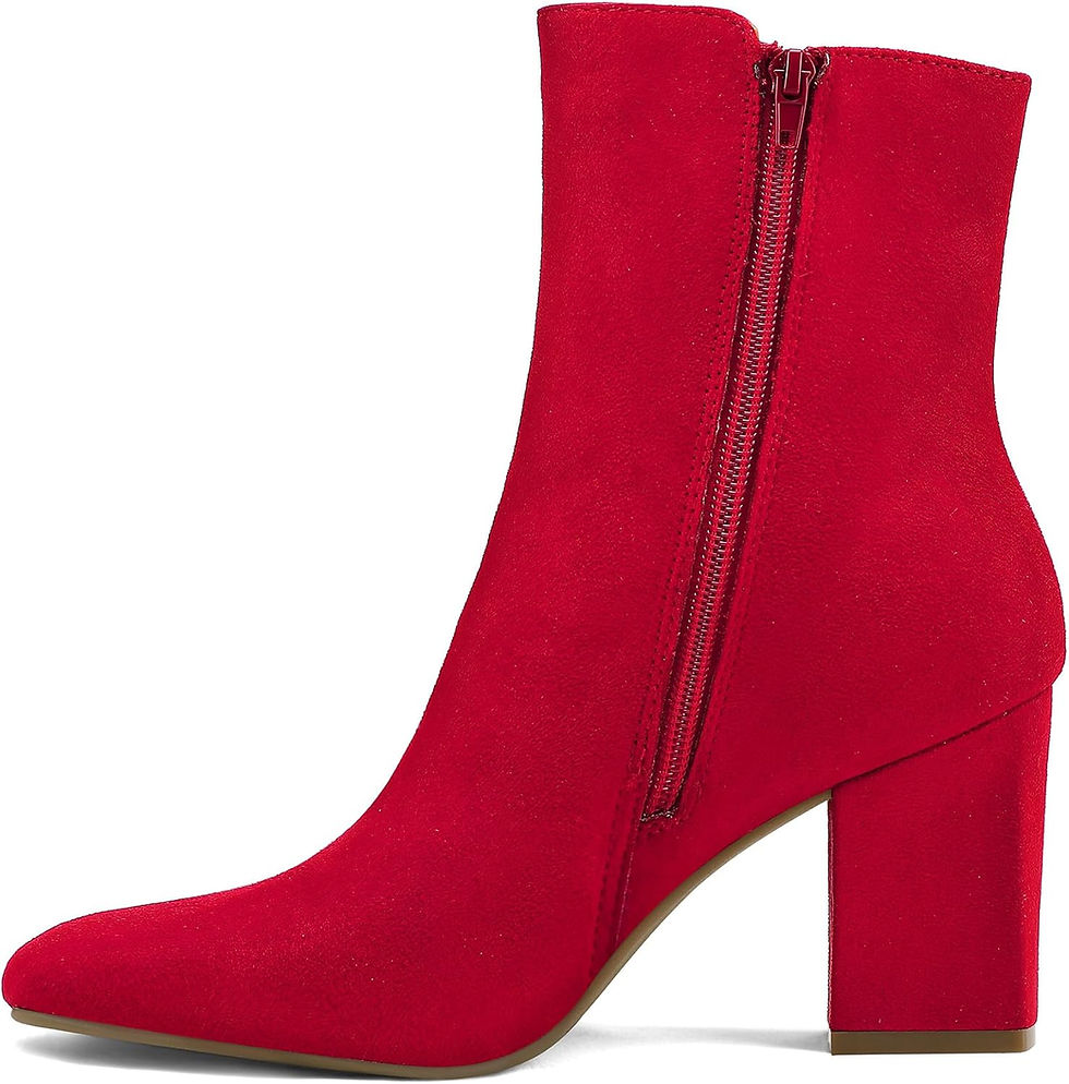 Thumbnail: mysoft Women's GoGo Ankle Boots Square Toe Side Zipper Chunky Block Heel Mid Ca
