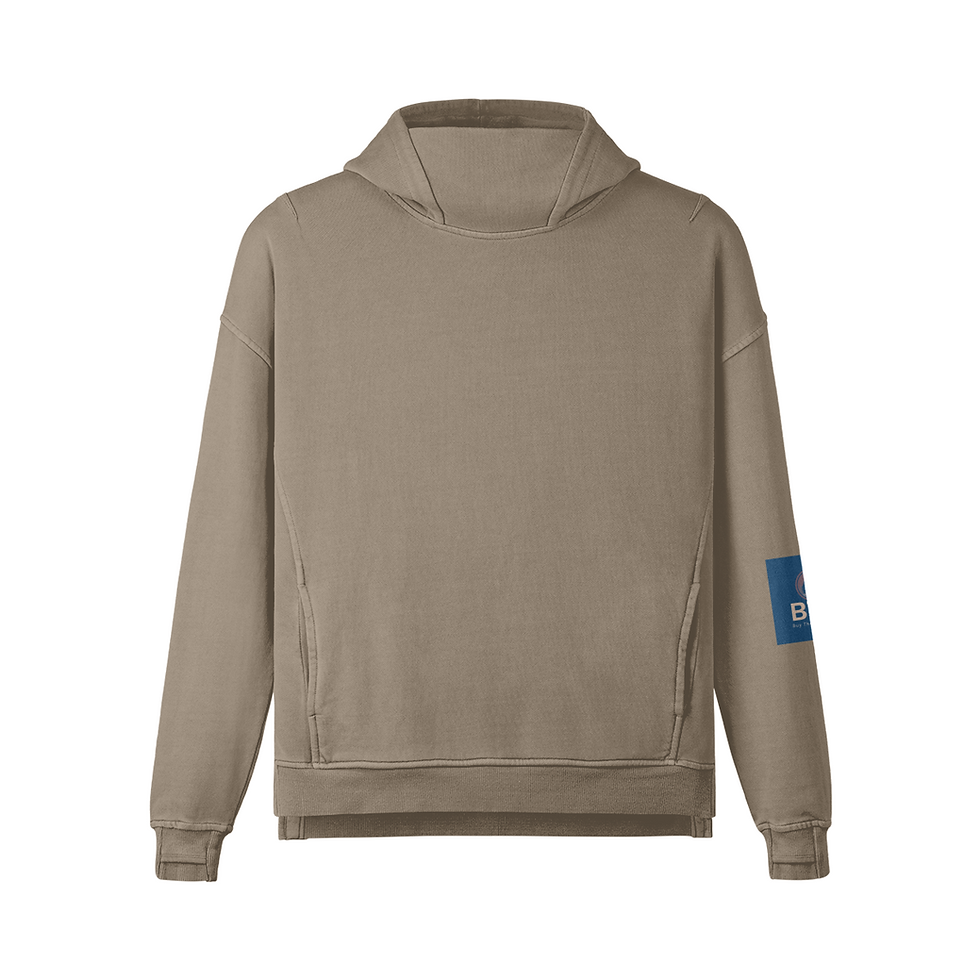Thumbnail:  Washed Slit Hem Turtleneck Hoodie