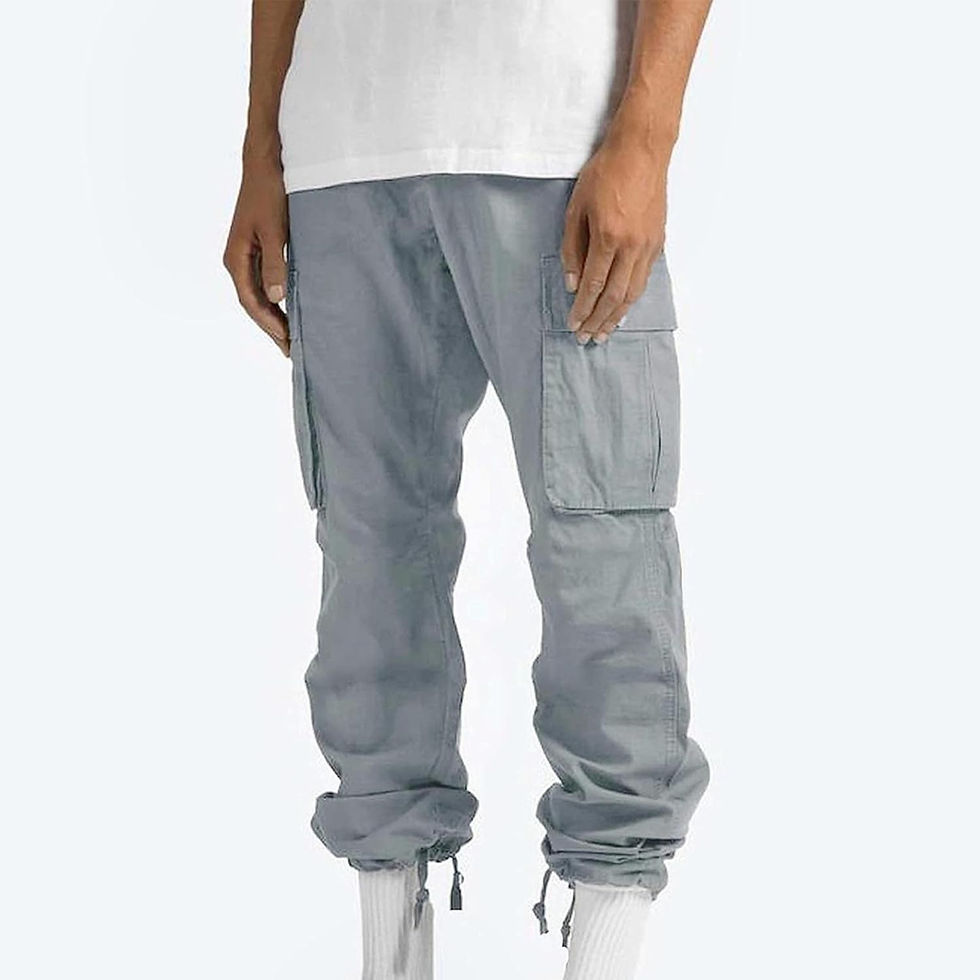 Thumbnail: Cargo Pants for Men Big and Tall Baggy Sweatpants Drawstring Elastic Waist Pant