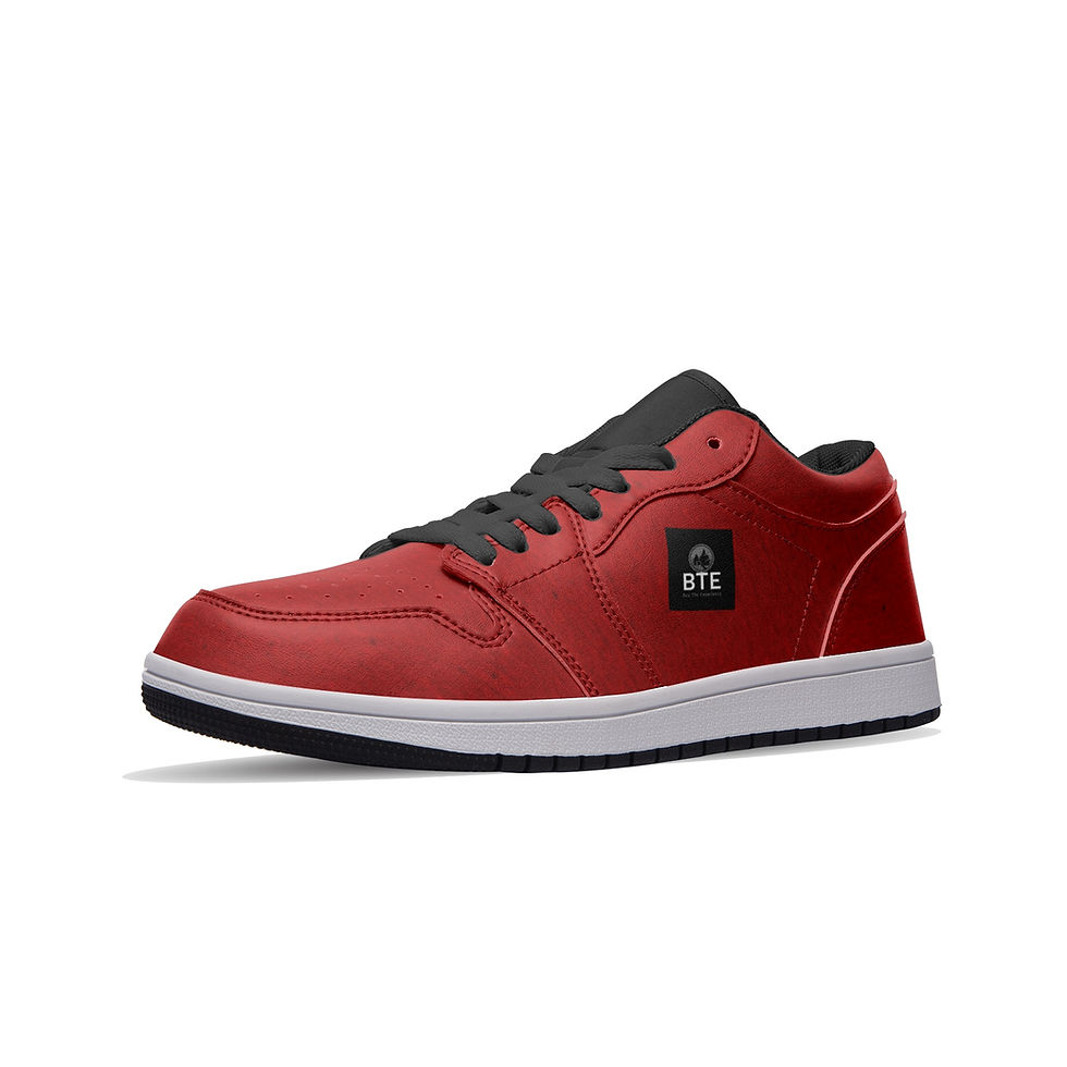 Thumbnail: All Red Low  Leather BTE Sneakers