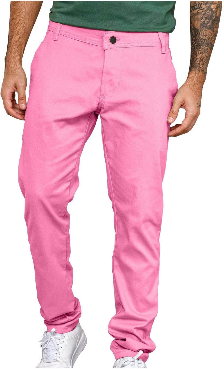 Thumbnail: Work Pants for Men Casual Flat Front Dress Pants Straight Fit Men Office Busine