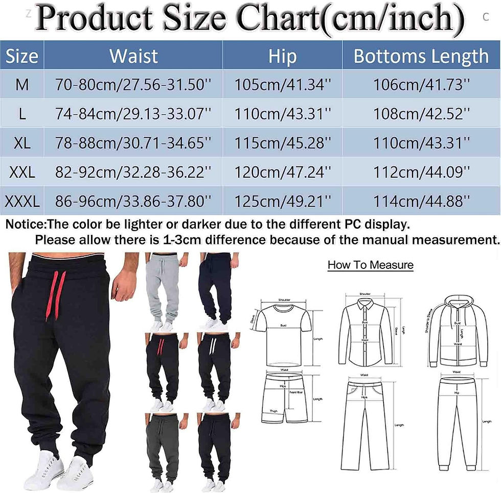 Thumbnail: Mens Baggy Heavyweight Cargo Sweatpants Elastic Waist Drawstring Sweatpants wit