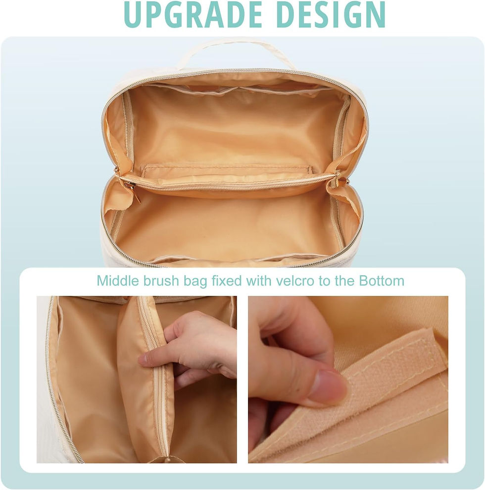 Thumbnail: Makeup Bag Cosmetic Bag, Large Capacity Travel Makeup Bag for Women with Portab