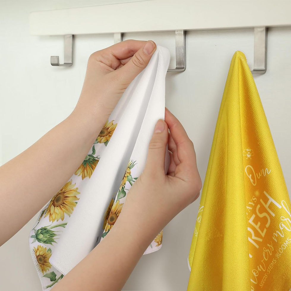 Thumbnail: Bencailor 4 Pcs Sunflower Kitchen Towels Summer Sea Beach Flower Floral Cow Kit